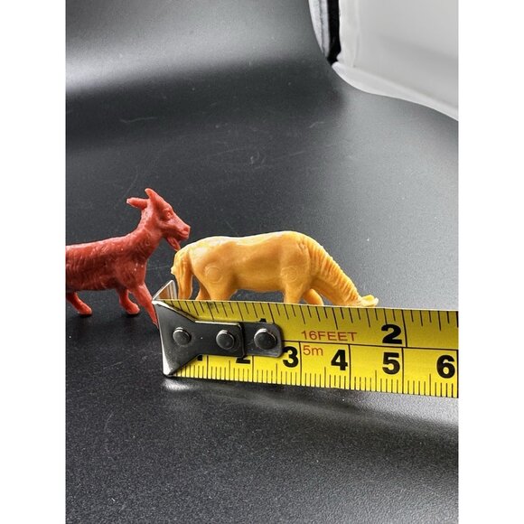 Molded Plastic 1950s Farm Animals Donkey Horse Goat Vtg Tim Mee Marx Auburn ? - Picture 8 of 10